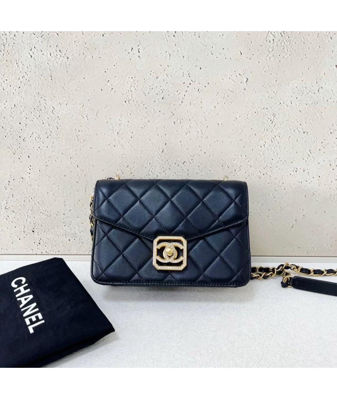 CHANEL Черная кожаная сумка через плечо, фото 6