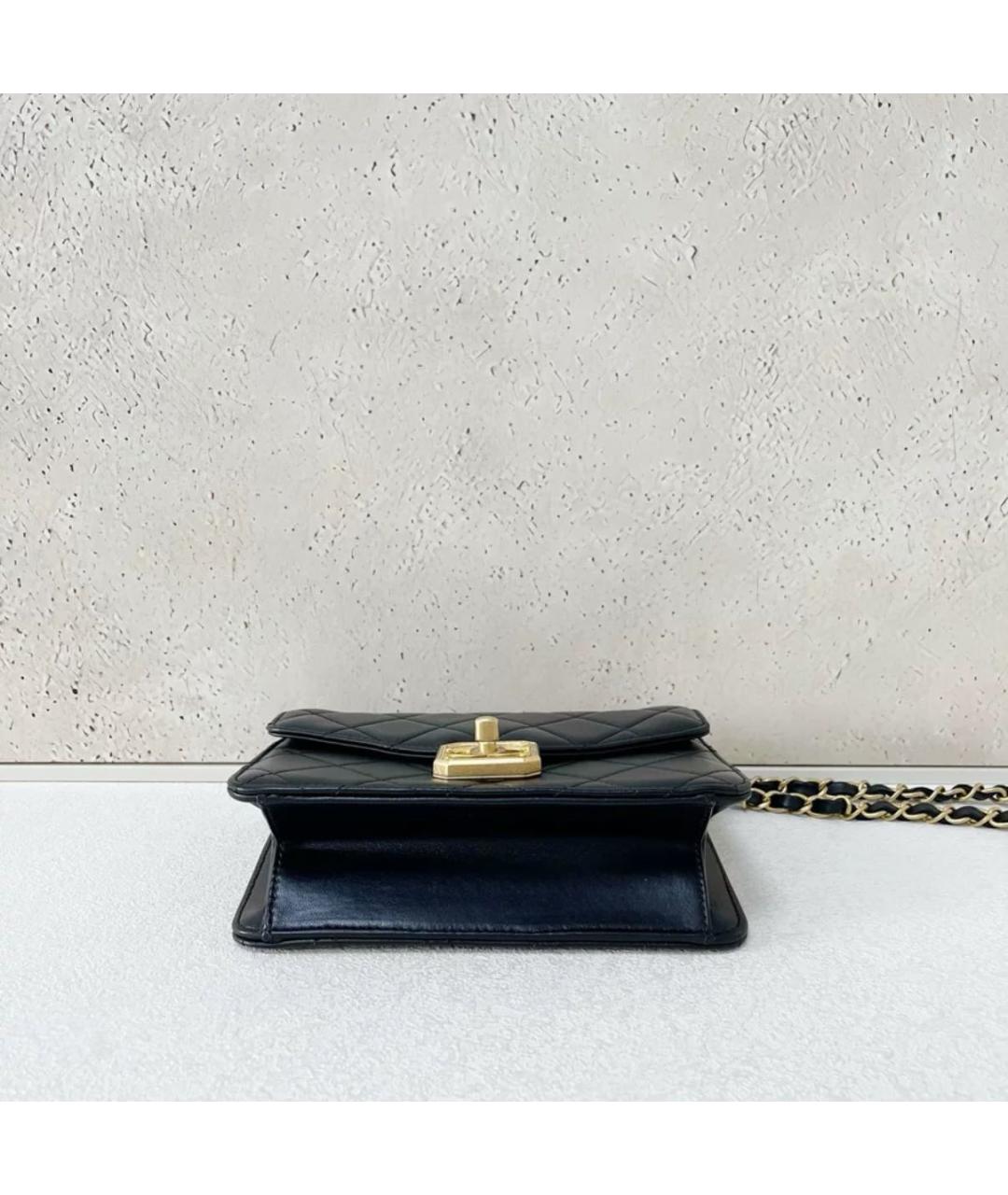 CHANEL Черная кожаная сумка через плечо, фото 5