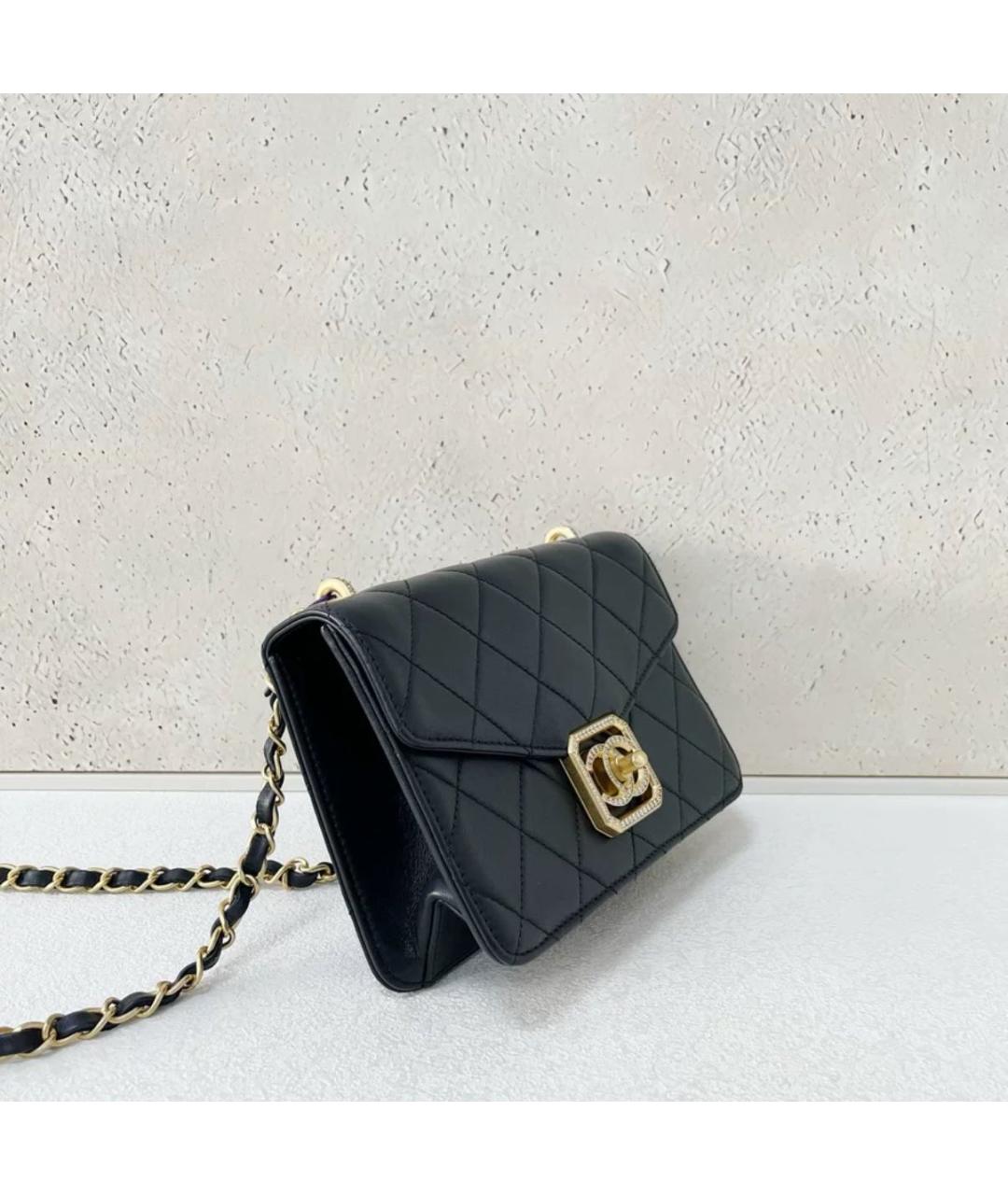 CHANEL Черная кожаная сумка через плечо, фото 4