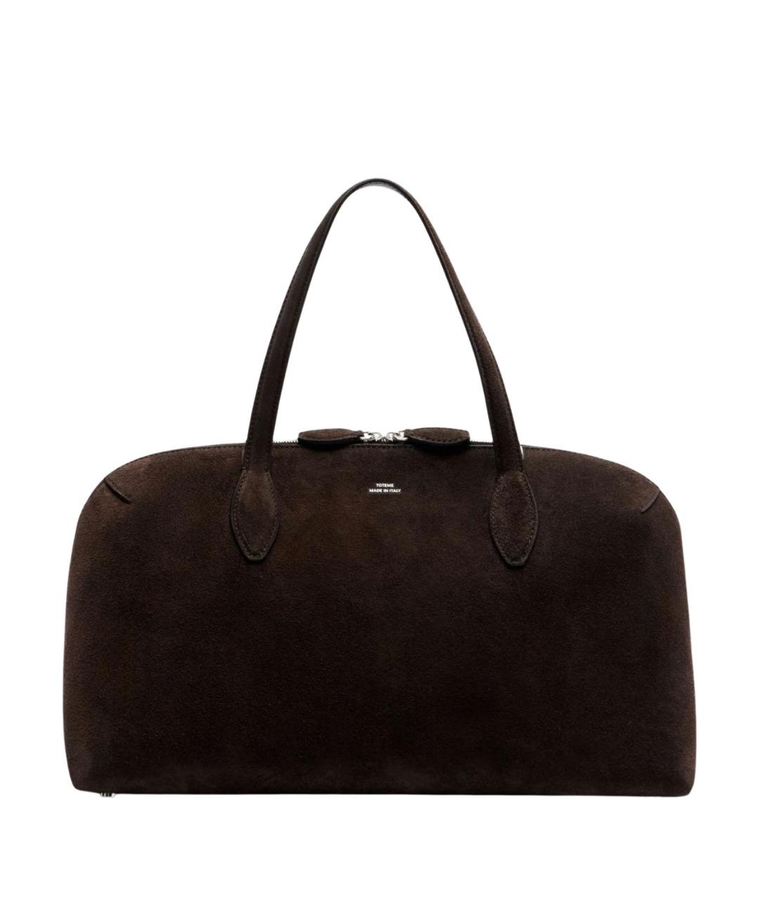 TOTEME Коричневая замшевая сумка с короткими ручками, фото 1