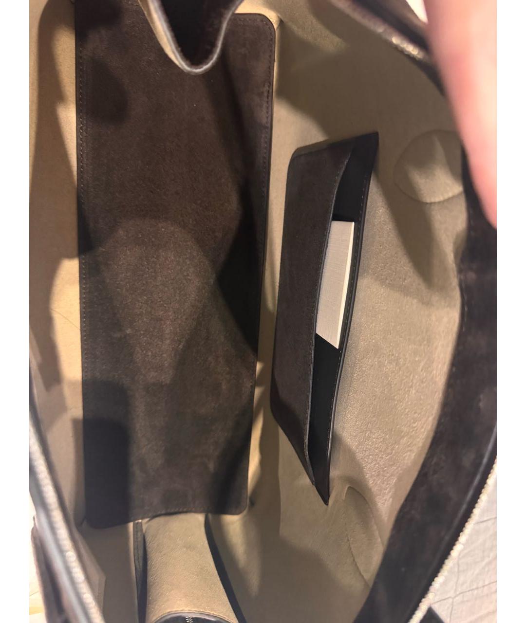 TOTEME Коричневая замшевая сумка с короткими ручками, фото 4