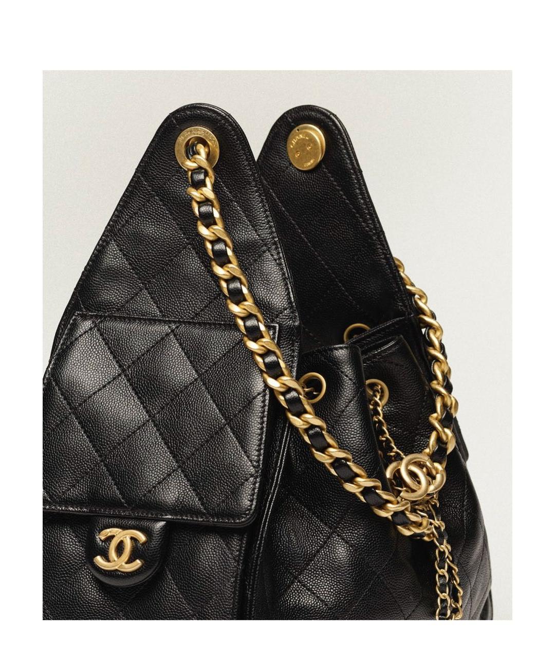 CHANEL Черная кожаная сумка с короткими ручками, фото 3