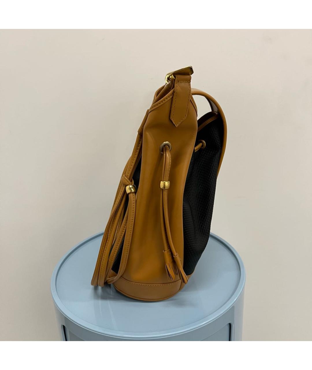 SAINT LAURENT Коричневая кожаная сумка через плечо, фото 3