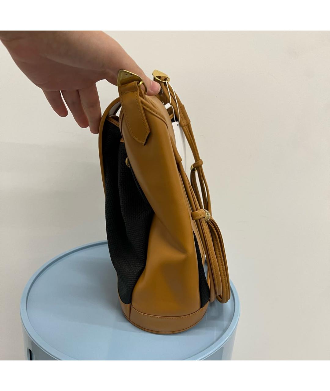 SAINT LAURENT Коричневая кожаная сумка через плечо, фото 4