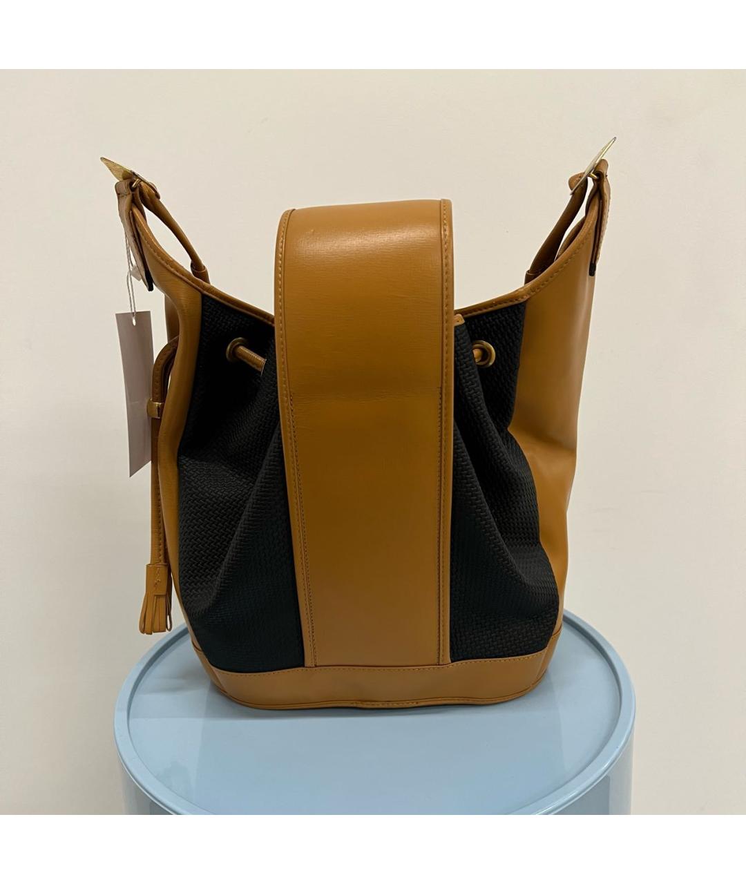 SAINT LAURENT Коричневая кожаная сумка через плечо, фото 2