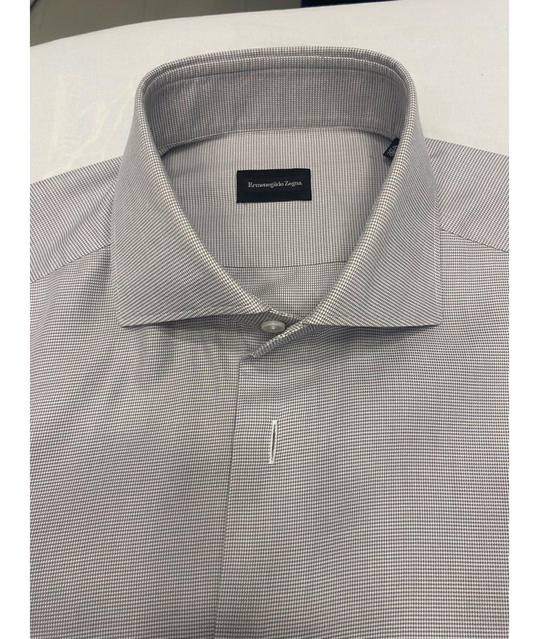 ZEGNA Серая хлопковая классическая рубашка, фото 3