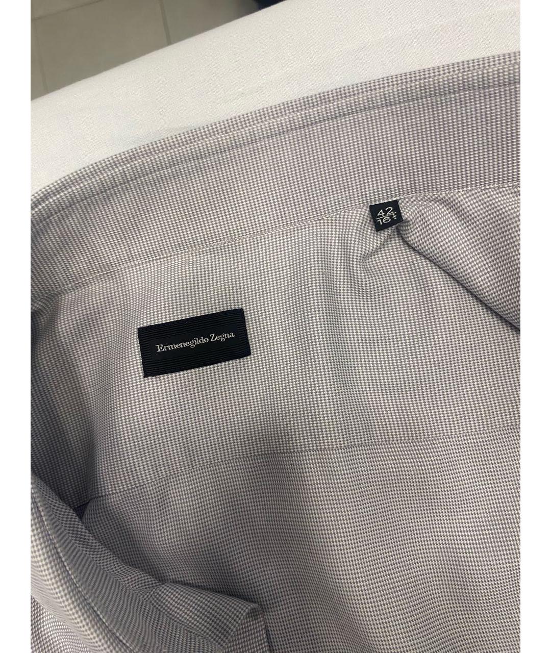 ZEGNA Серая хлопковая классическая рубашка, фото 4