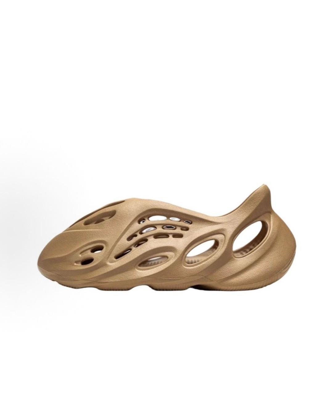 ADIDAS YEEZY Коричневые резиновые шлепанцы, фото 3