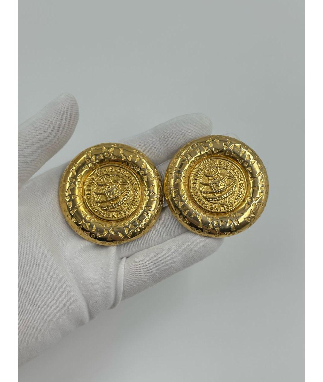 CELINE Золотые позолоченные клипсы, фото 7