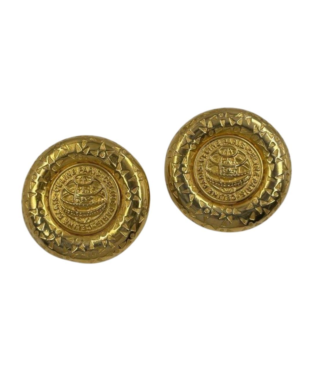 CELINE Золотые позолоченные клипсы, фото 1