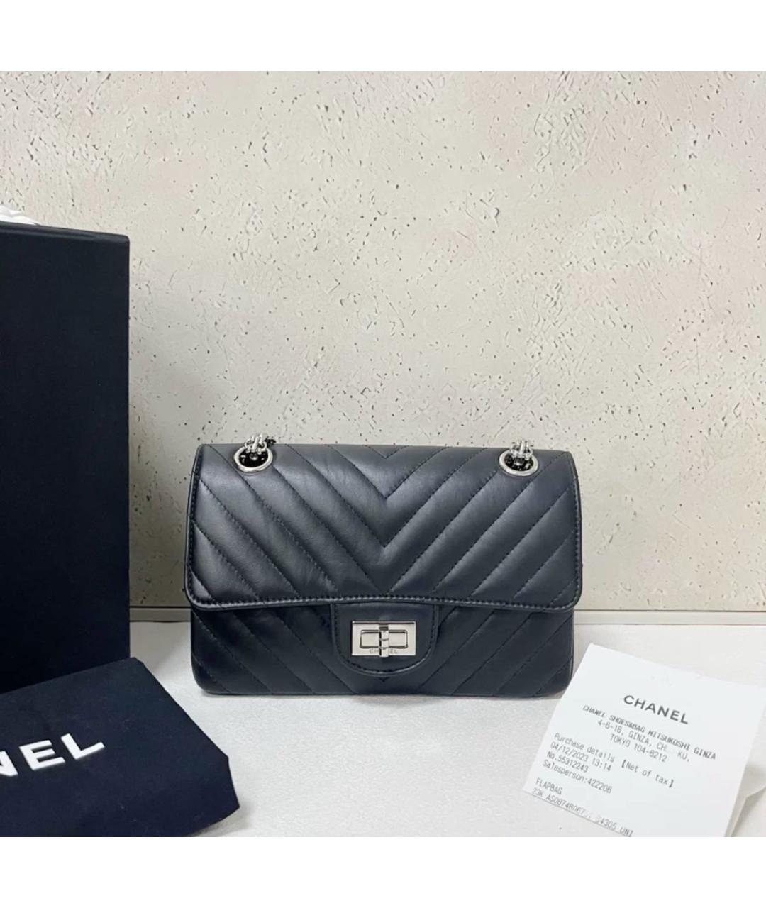 CHANEL Черная кожаная сумка через плечо, фото 6