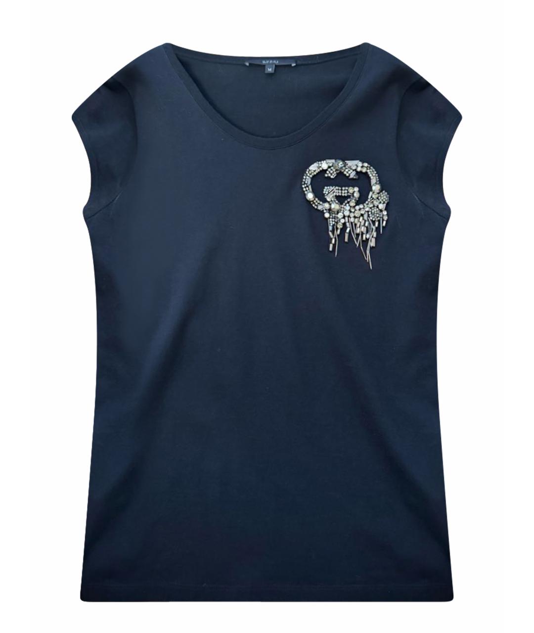 GUCCI Черная хлопковая футболка, фото 1