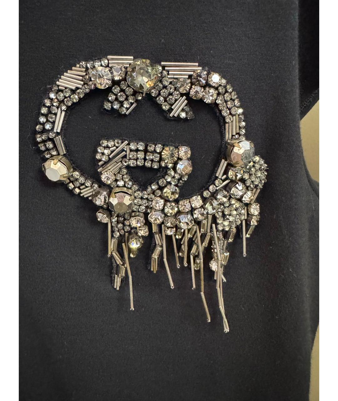 GUCCI Черная хлопковая футболка, фото 4