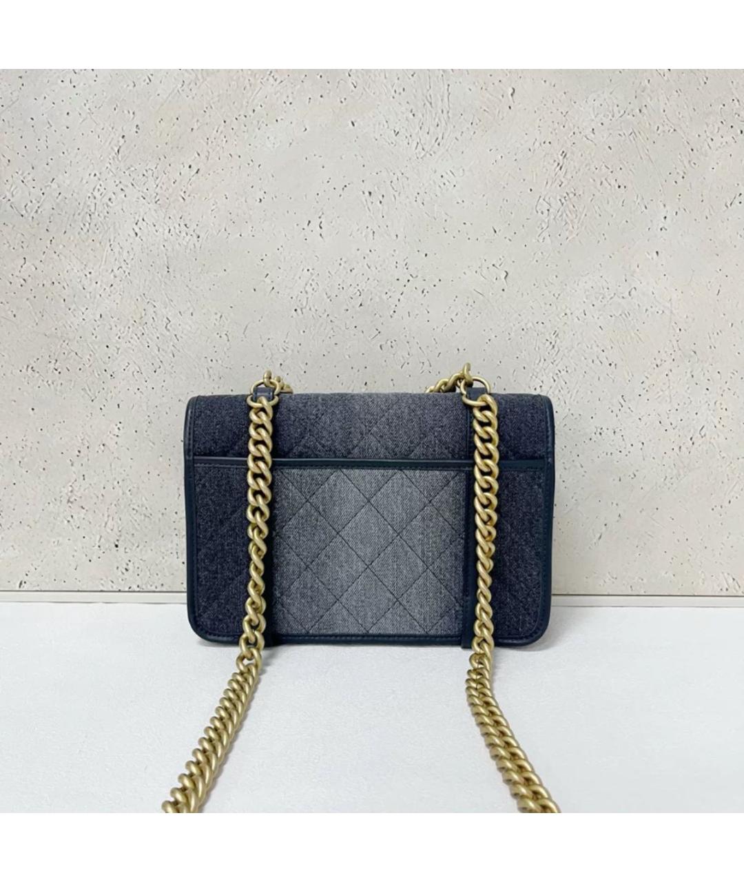 CHANEL Синяя деним сумка через плечо, фото 2
