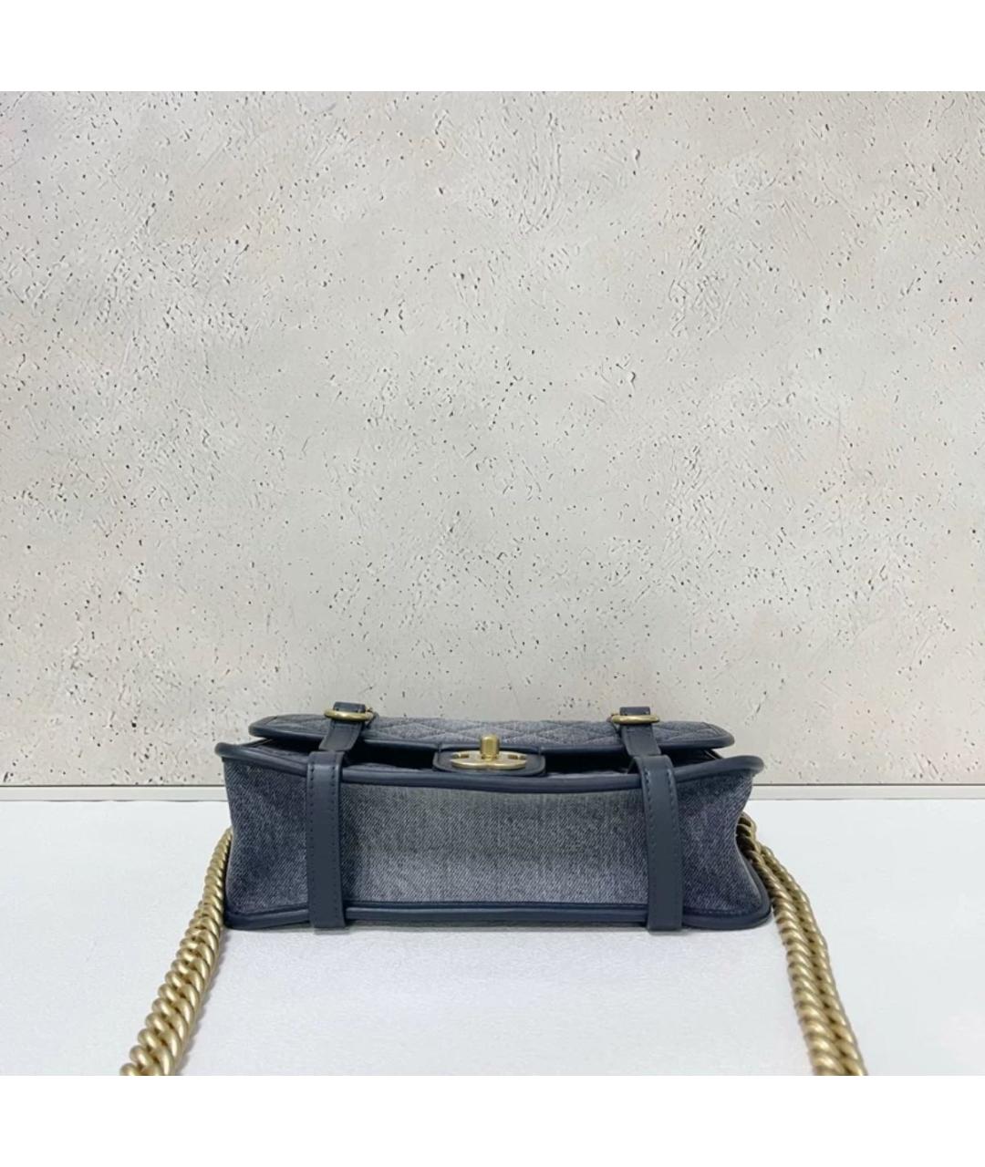 CHANEL Синяя деним сумка через плечо, фото 5