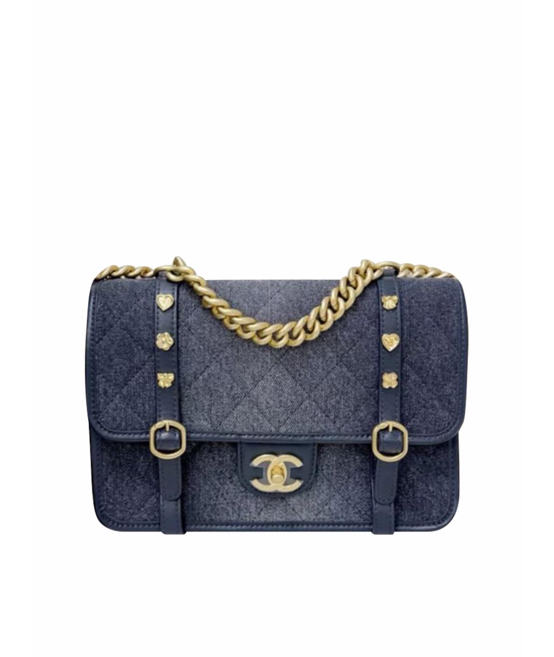 CHANEL Синяя деним сумка через плечо, фото 6