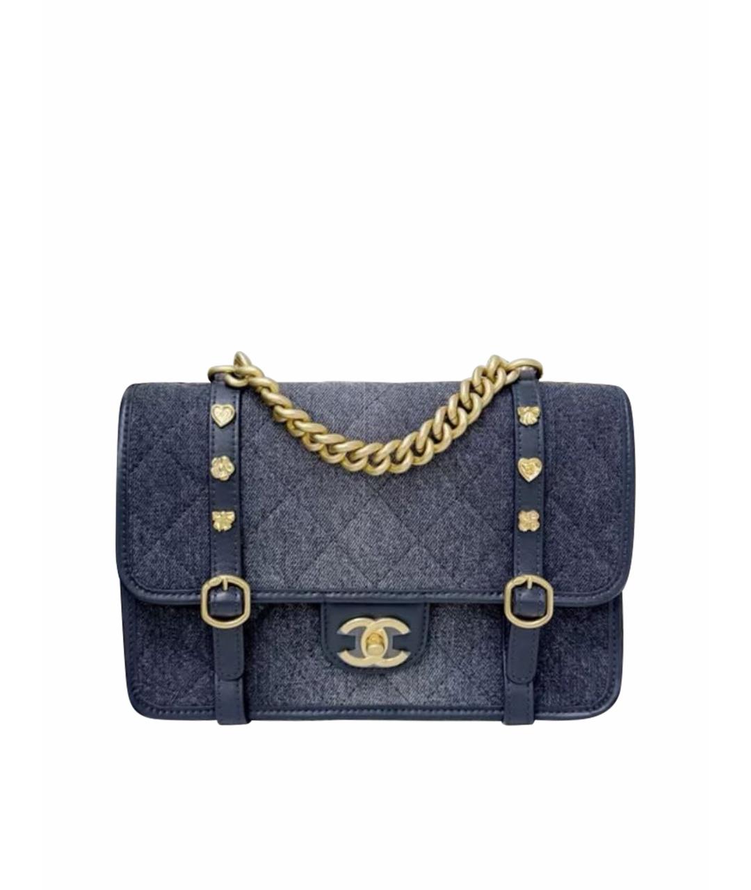 CHANEL Синяя деним сумка через плечо, фото 1