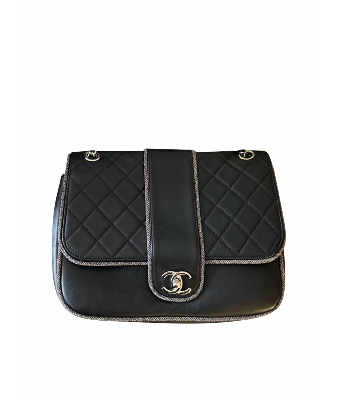 CHANEL Черная кожаная сумка через плечо, фото 1