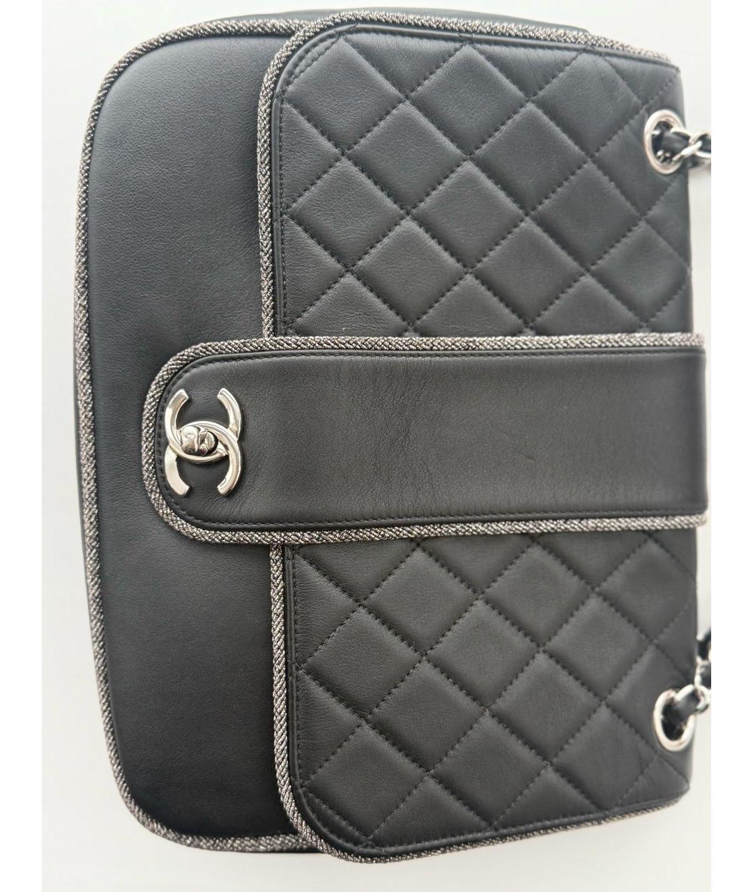 CHANEL Черная кожаная сумка через плечо, фото 4