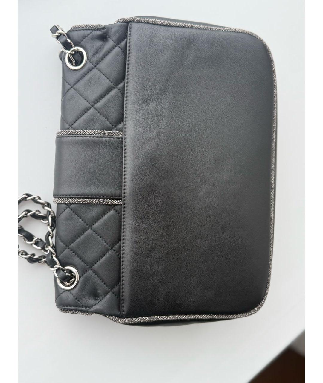 CHANEL Черная кожаная сумка через плечо, фото 7