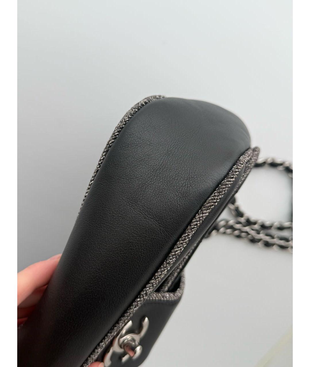 CHANEL Черная кожаная сумка через плечо, фото 5