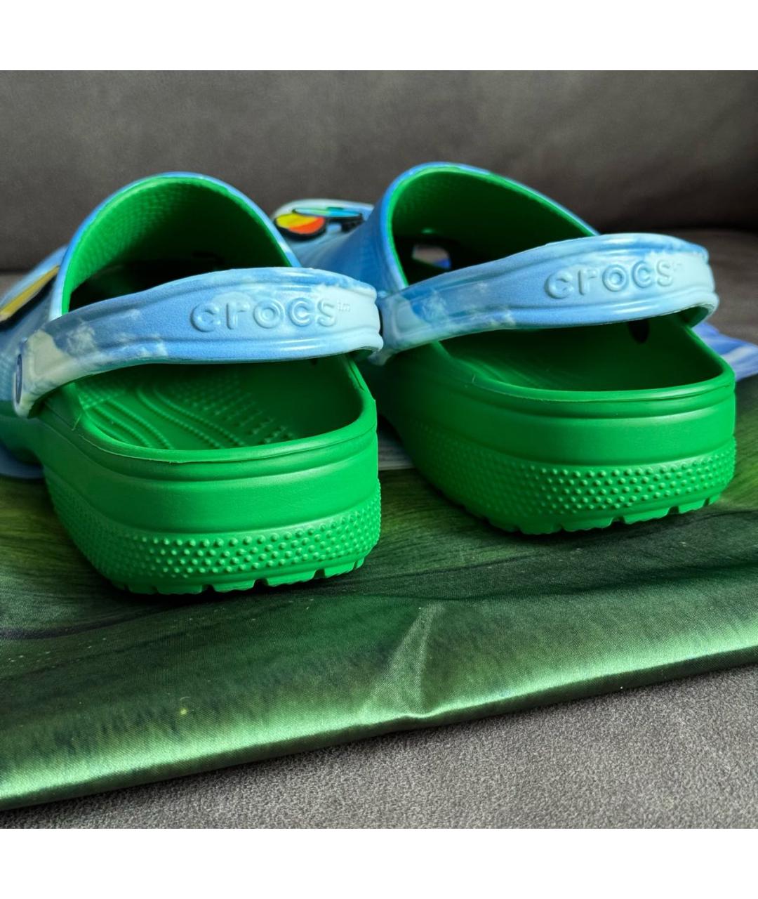 CROCS Зеленые резиновые шлепанцы, фото 3