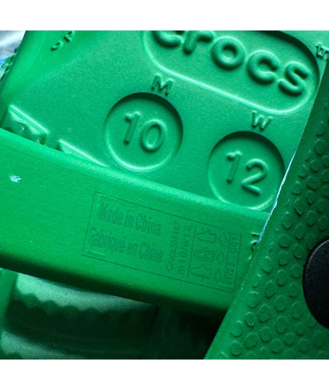 CROCS Зеленые резиновые шлепанцы, фото 7