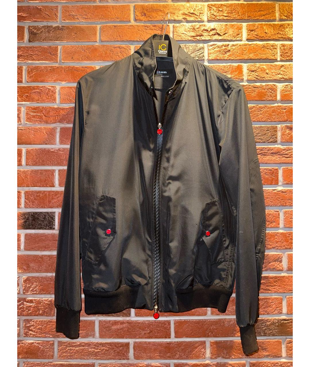 KITON Черная полиэстеровая куртка, фото 7