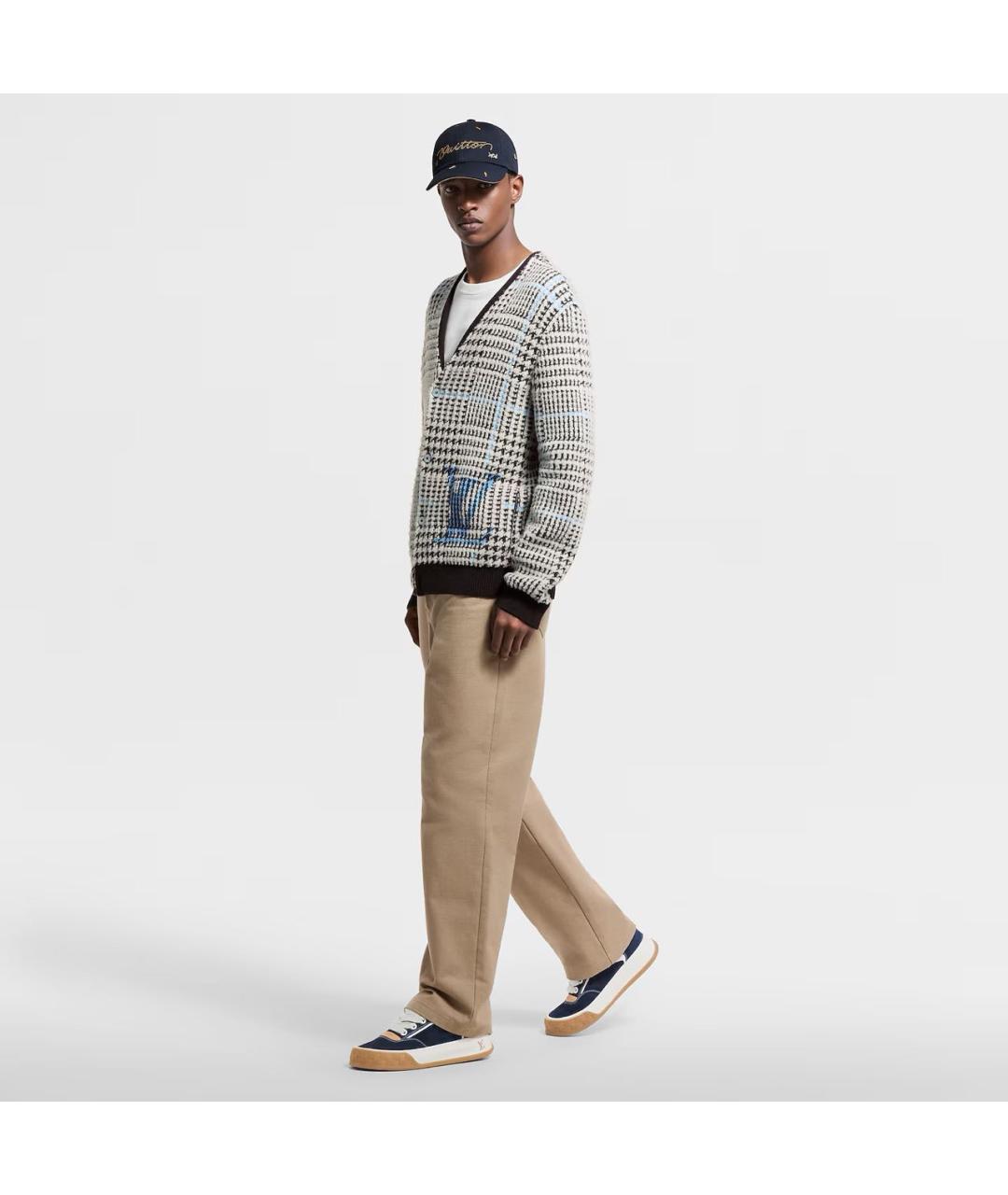 LOUIS VUITTON Темно-синие замшевые низкие кроссовки / кеды, фото 6