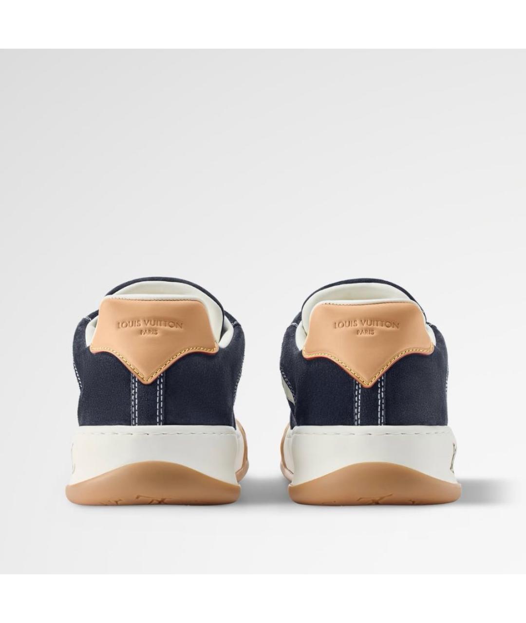 LOUIS VUITTON Темно-синие замшевые низкие кроссовки / кеды, фото 5