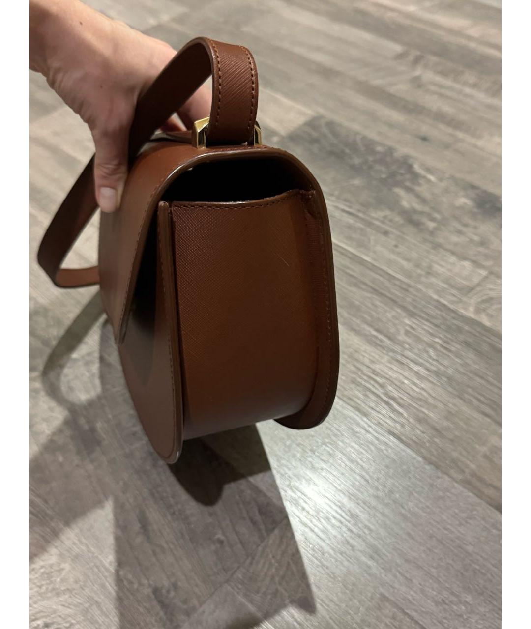 A.P.C. Коричневая кожаная сумка через плечо, фото 2