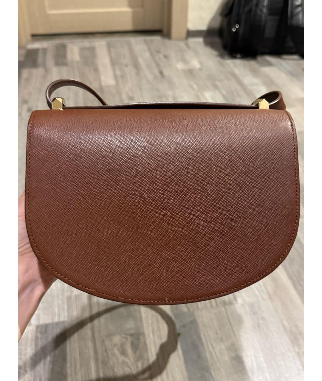 A.P.C. Коричневая кожаная сумка через плечо, фото 3