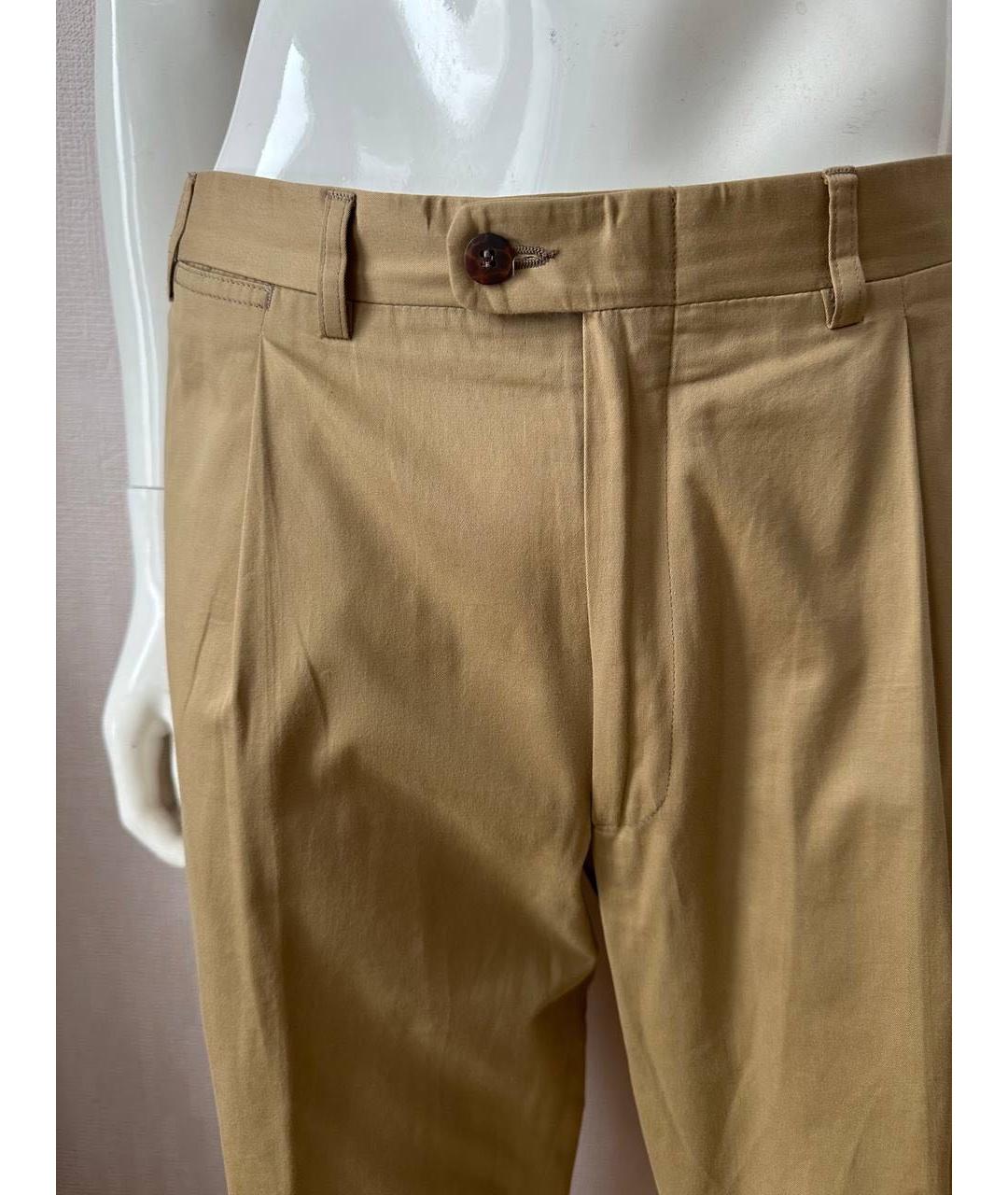 CANALI Бежевые хлопковые брюки чинос, фото 5