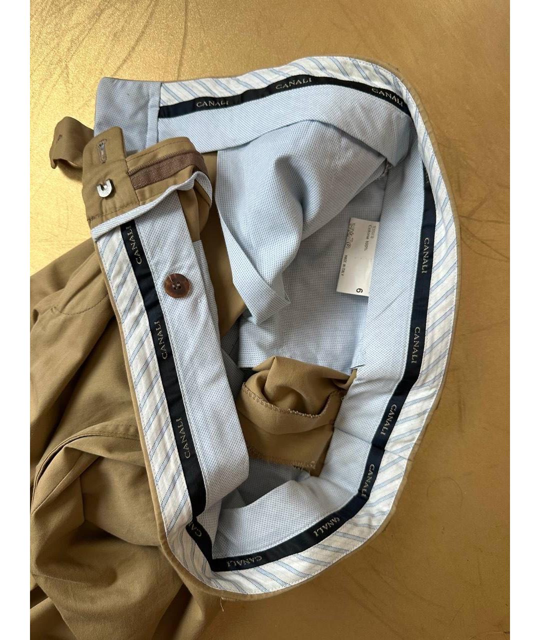 CANALI Бежевые хлопковые брюки чинос, фото 4