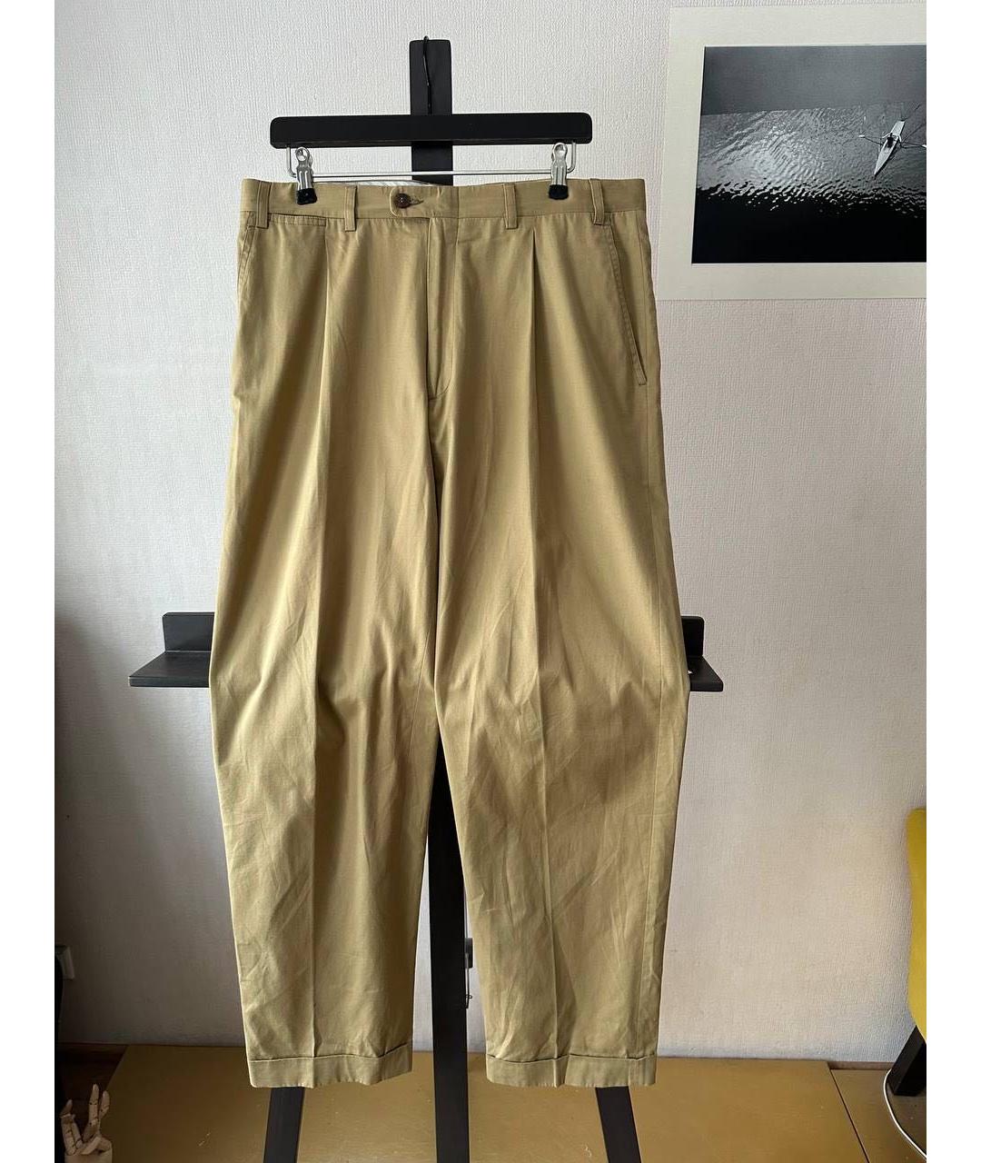 CANALI Бежевые хлопковые брюки чинос, фото 9