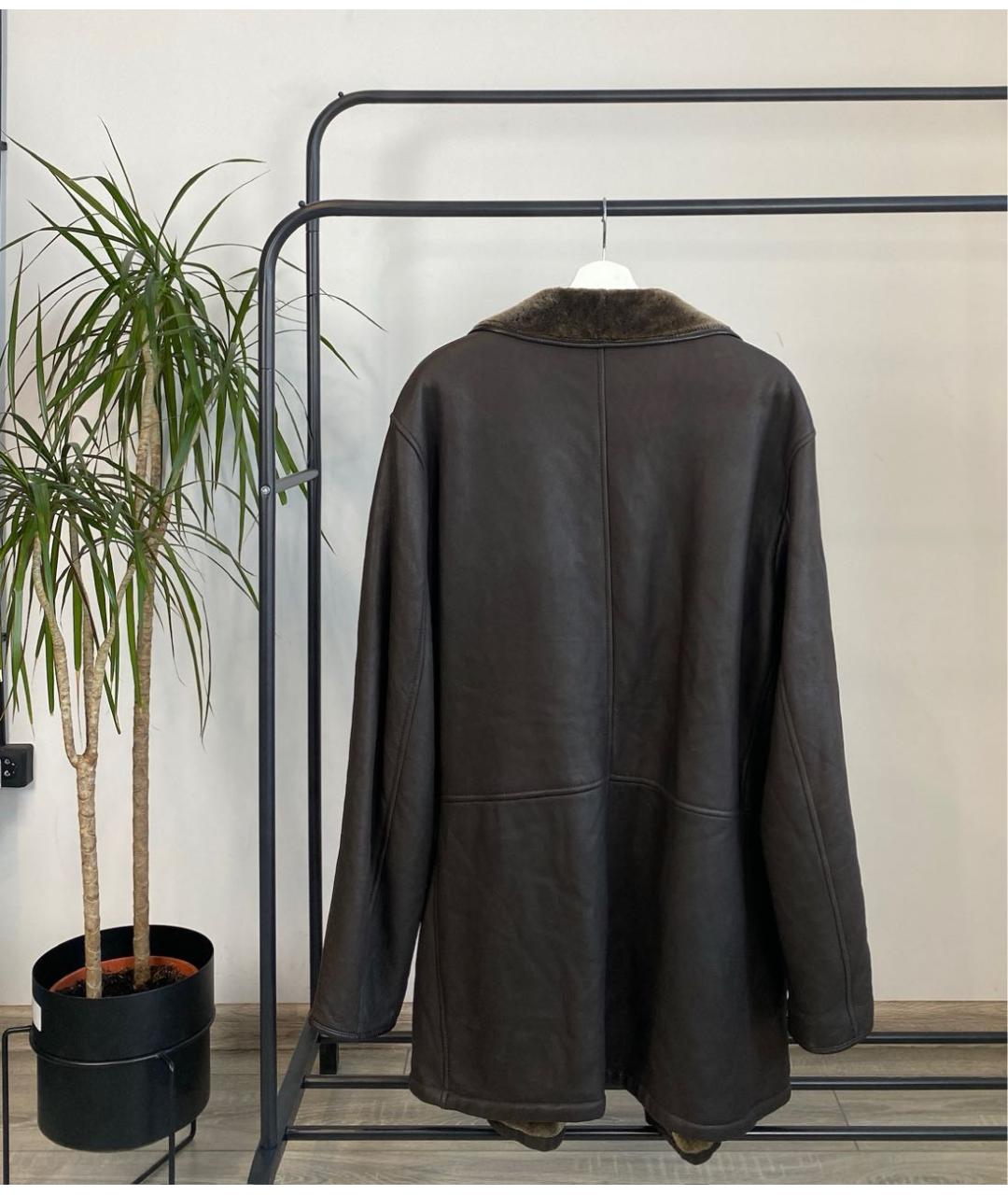 ERMENEGILDO ZEGNA XXX Коричневая кожаная дубленка/шуба, фото 8