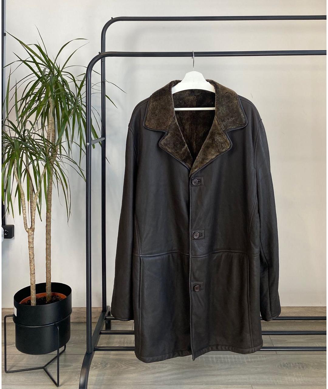 ERMENEGILDO ZEGNA XXX Коричневая кожаная дубленка/шуба, фото 9