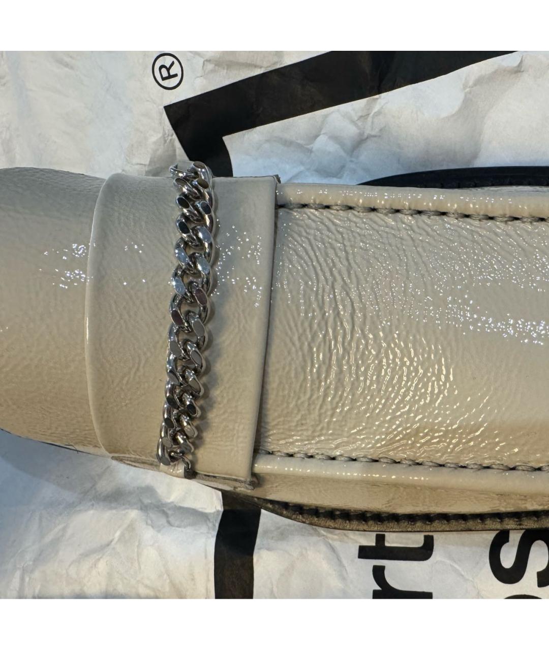 MARTINE ROSE Белые кожаные мюли, фото 6