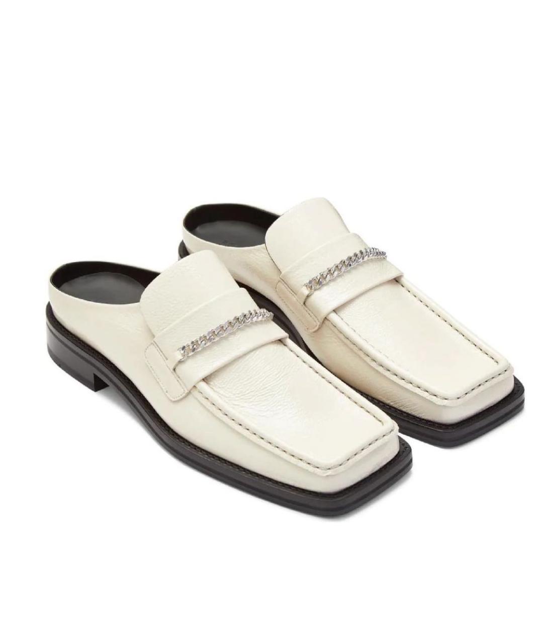 MARTINE ROSE Белые кожаные мюли, фото 2