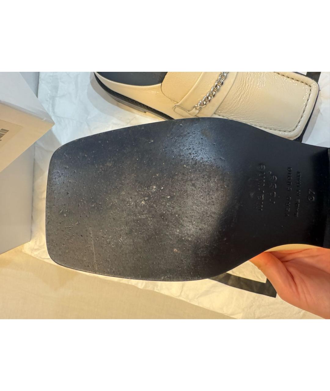 MARTINE ROSE Белые кожаные мюли, фото 5