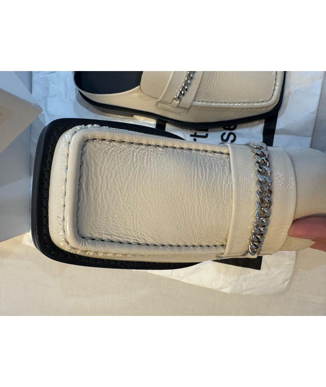 MARTINE ROSE Белые кожаные мюли, фото 4