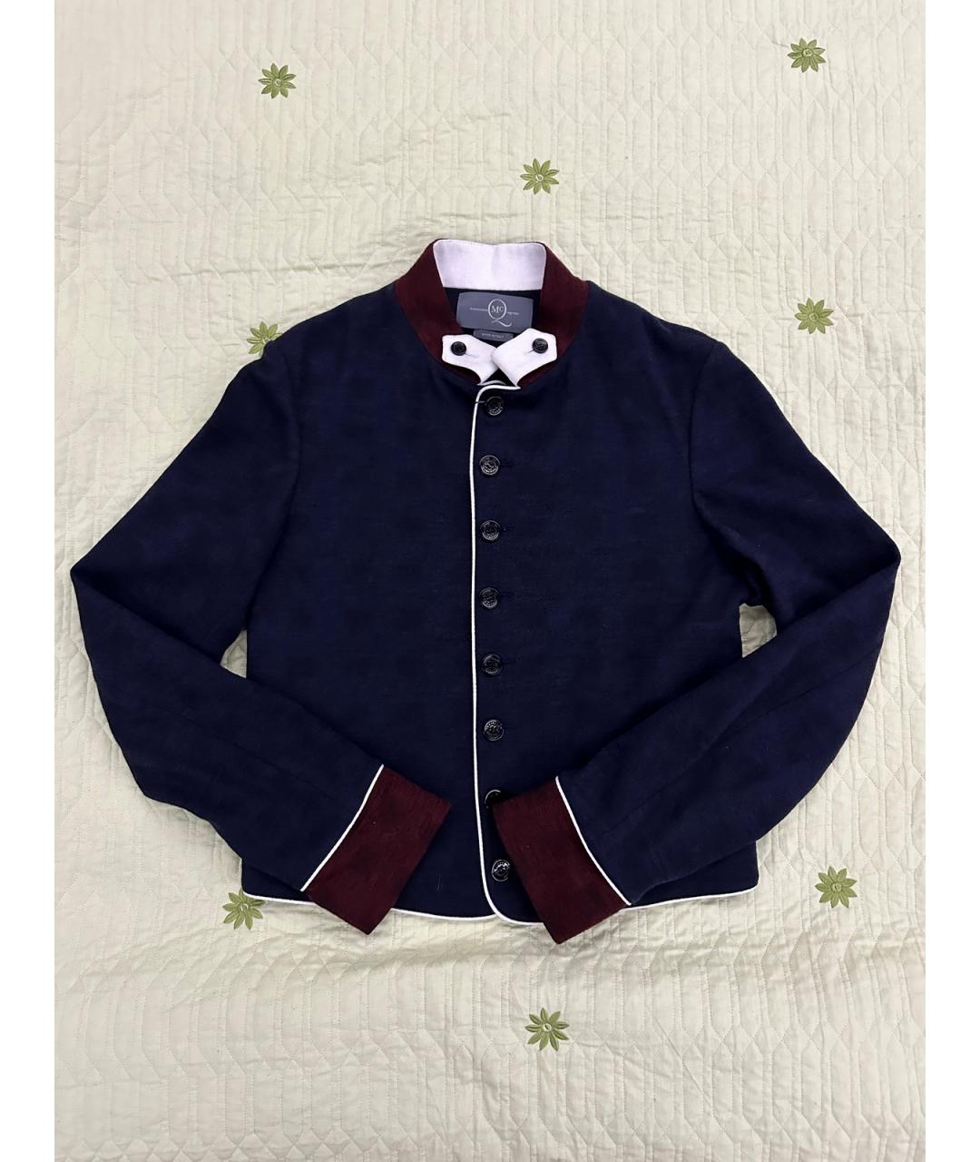 ALEXANDER MCQUEEN Темно-синий шерстяной кардиган, фото 8