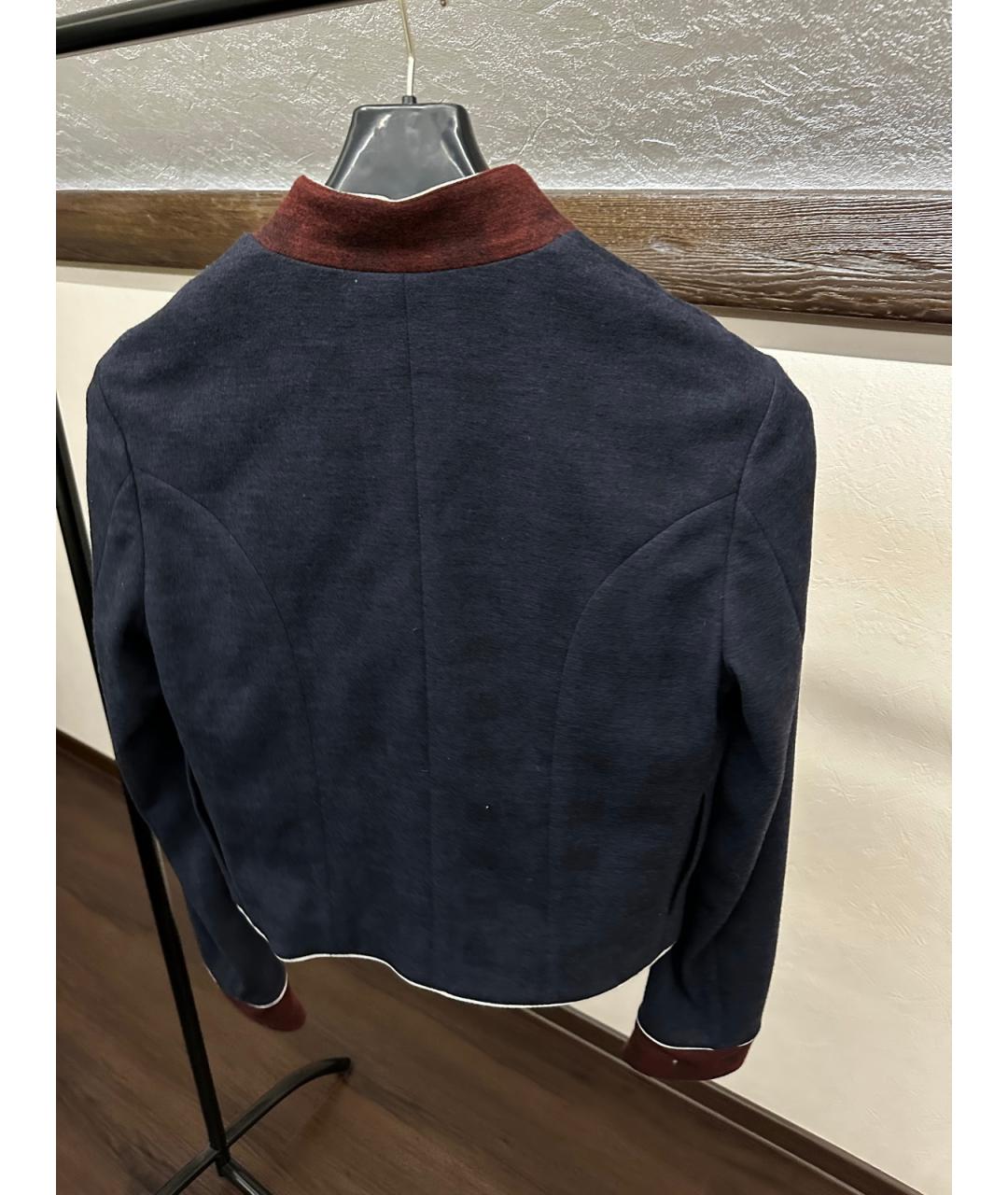 ALEXANDER MCQUEEN Темно-синий шерстяной кардиган, фото 5