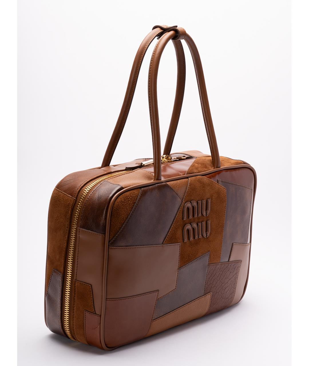 MIU MIU Коричневая кожаная сумка тоут, фото 3