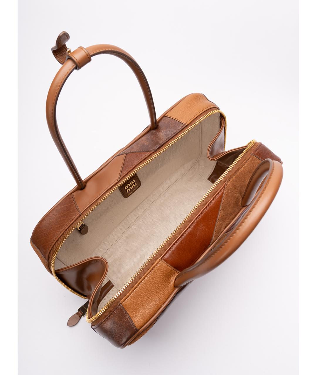 MIU MIU Коричневая кожаная сумка тоут, фото 5