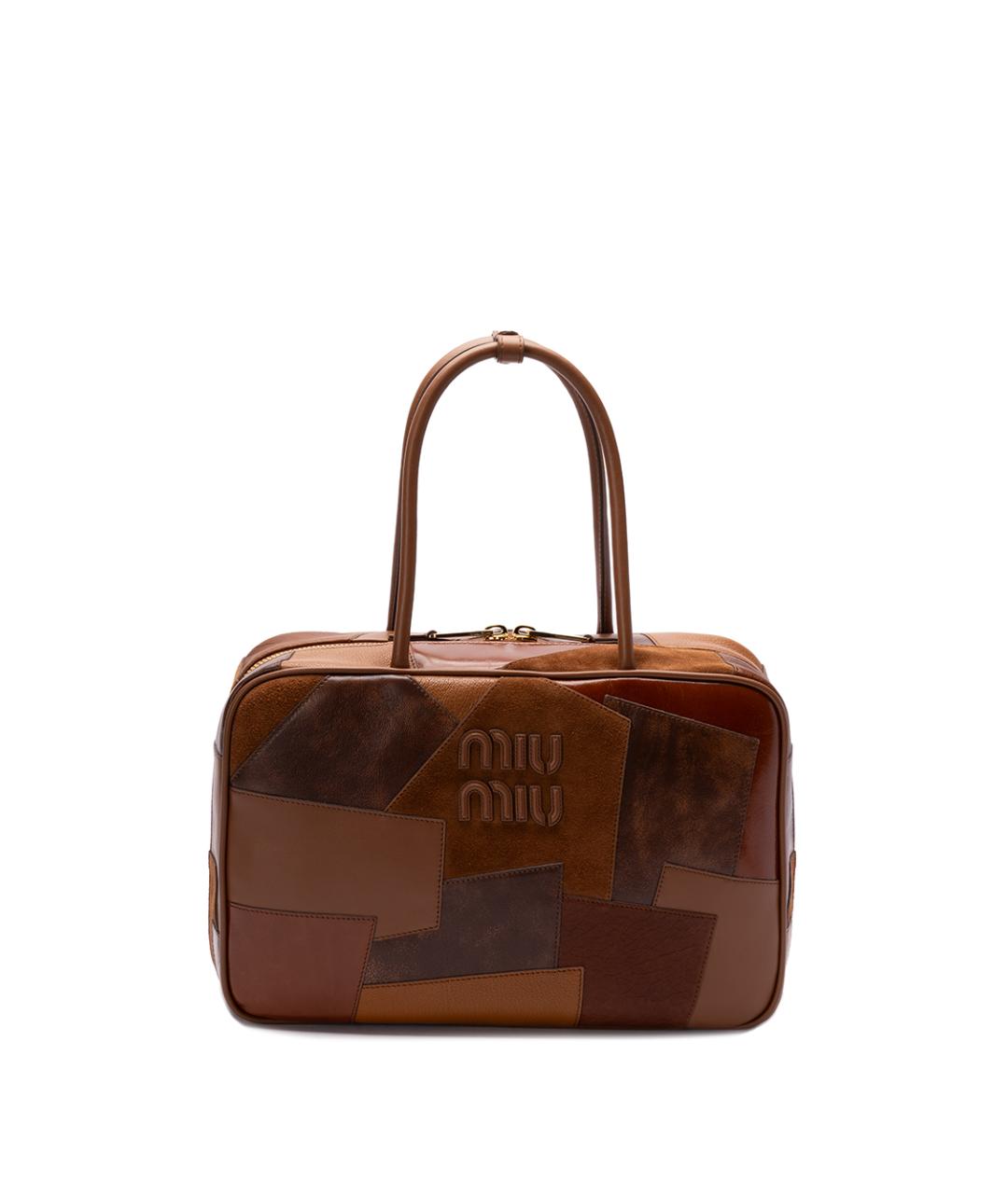 MIU MIU Коричневая кожаная сумка тоут, фото 1