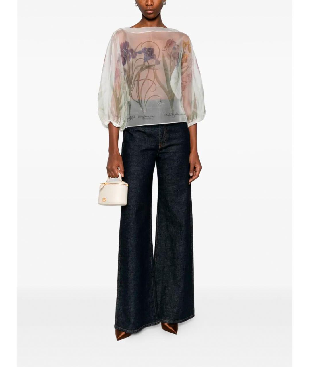 ALBERTA FERRETTI Белая шелковая блузы, фото 2