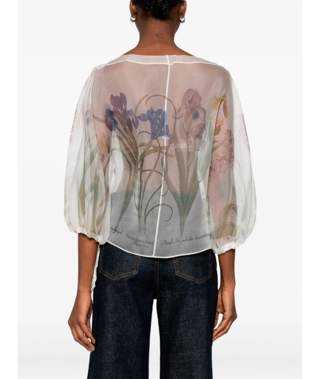 ALBERTA FERRETTI Белая шелковая блузы, фото 5