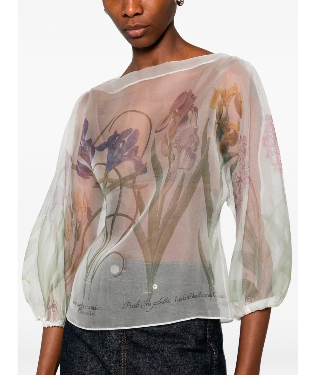 ALBERTA FERRETTI Белая шелковая блузы, фото 3