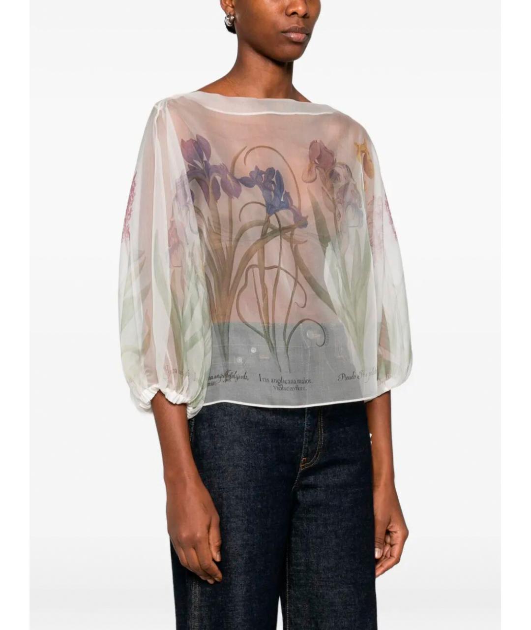 ALBERTA FERRETTI Белая шелковая блузы, фото 4